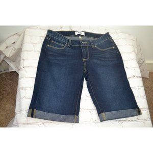 PAIGE Misses 25 Dark Wash Arianna Stretch Blue Denim Jean Shorts Mid Rise B